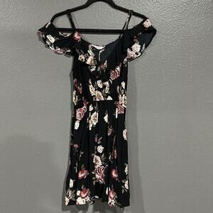 Blu Pepper Floral Off The Shoulder Dress S NWT